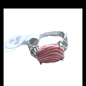 SARDONYX POLISHED CABECHON NEW SIZE 9 STAINLESS STEEL SILVER FOREVER WEAR RING